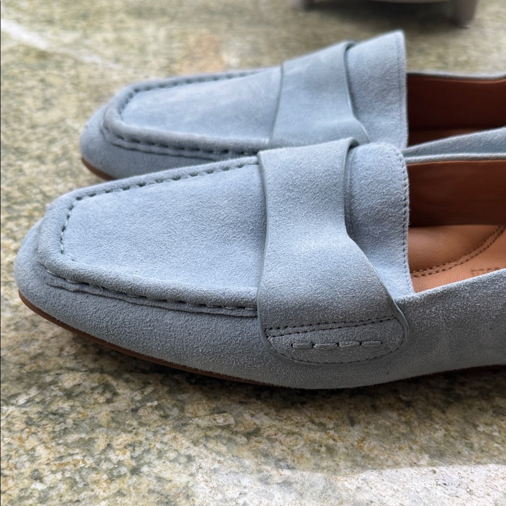NWOB Gentle Souls Light Blue suede Loafers - Picture 5 of 8